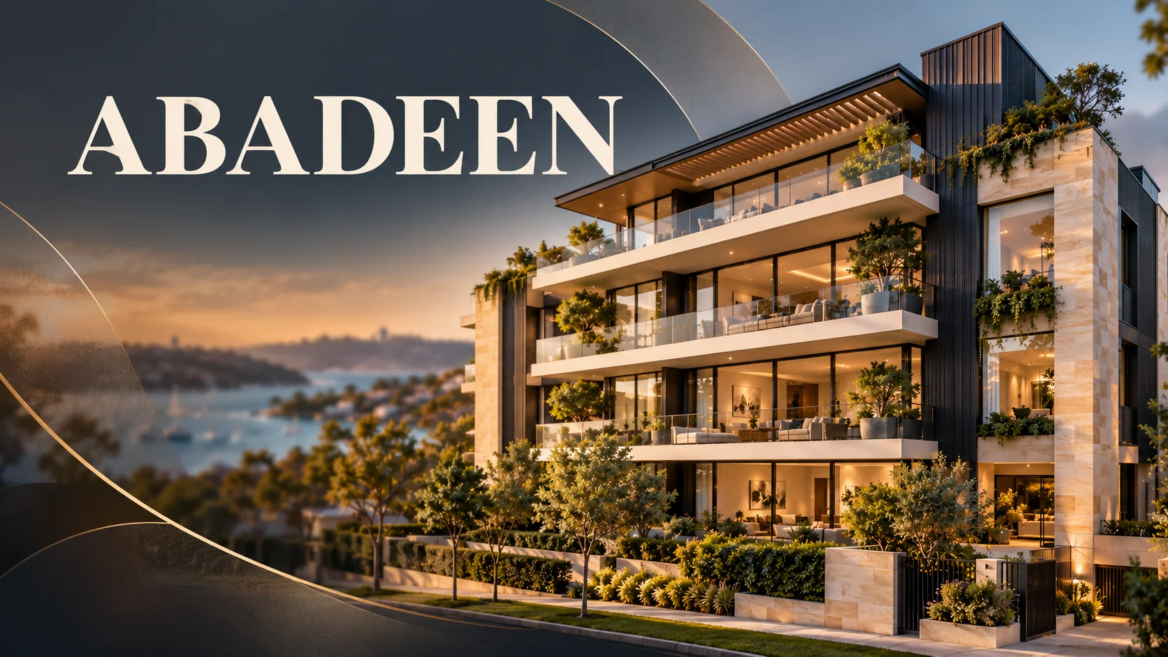 Exterior architectural view of Mosman Residences, Abadeen's boutique apartment development at 22 Clifford Street, Mosman, Sydney.