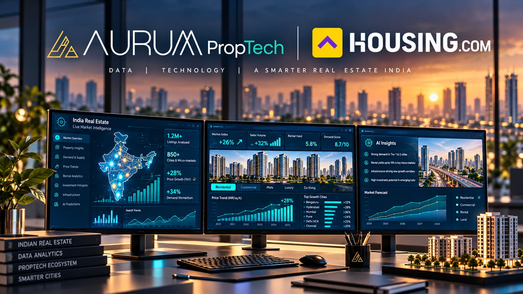 Aurum PropTech company branding accompanying its quarterly financial results.