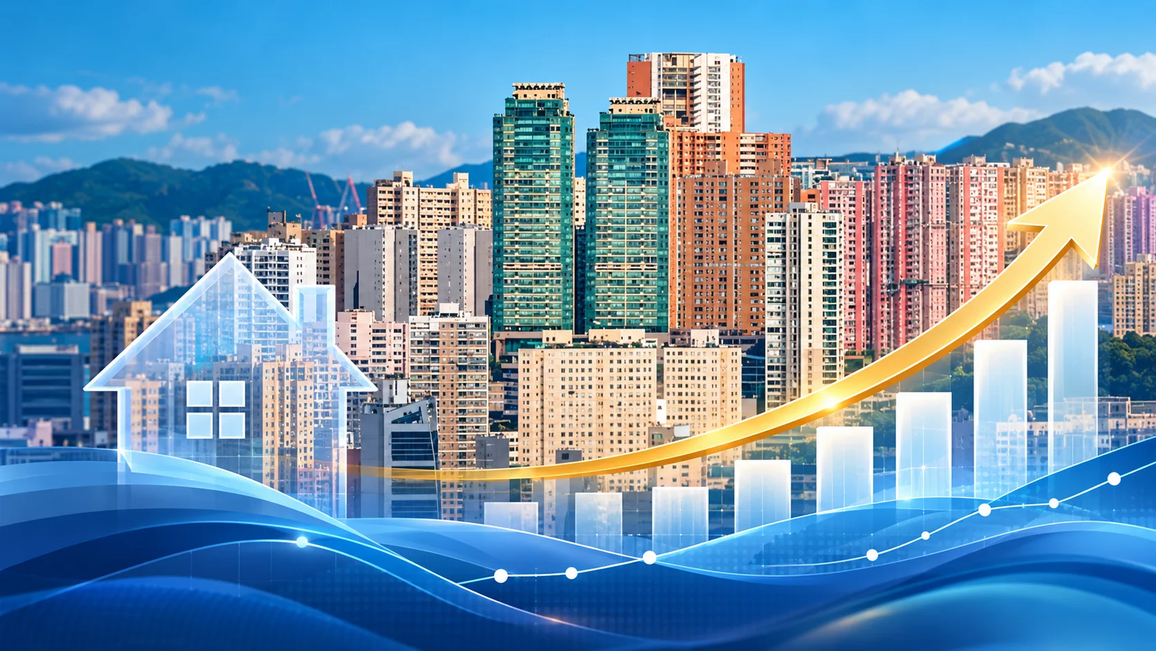 Hong Kong residential buildings reflecting the city’s private home property market
