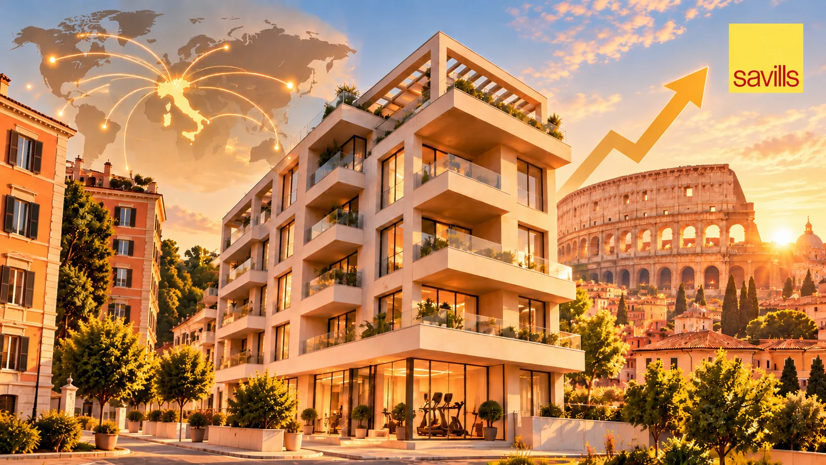 Rome's historic cityscape, reflecting the Italian capital's residential property market and urban character.