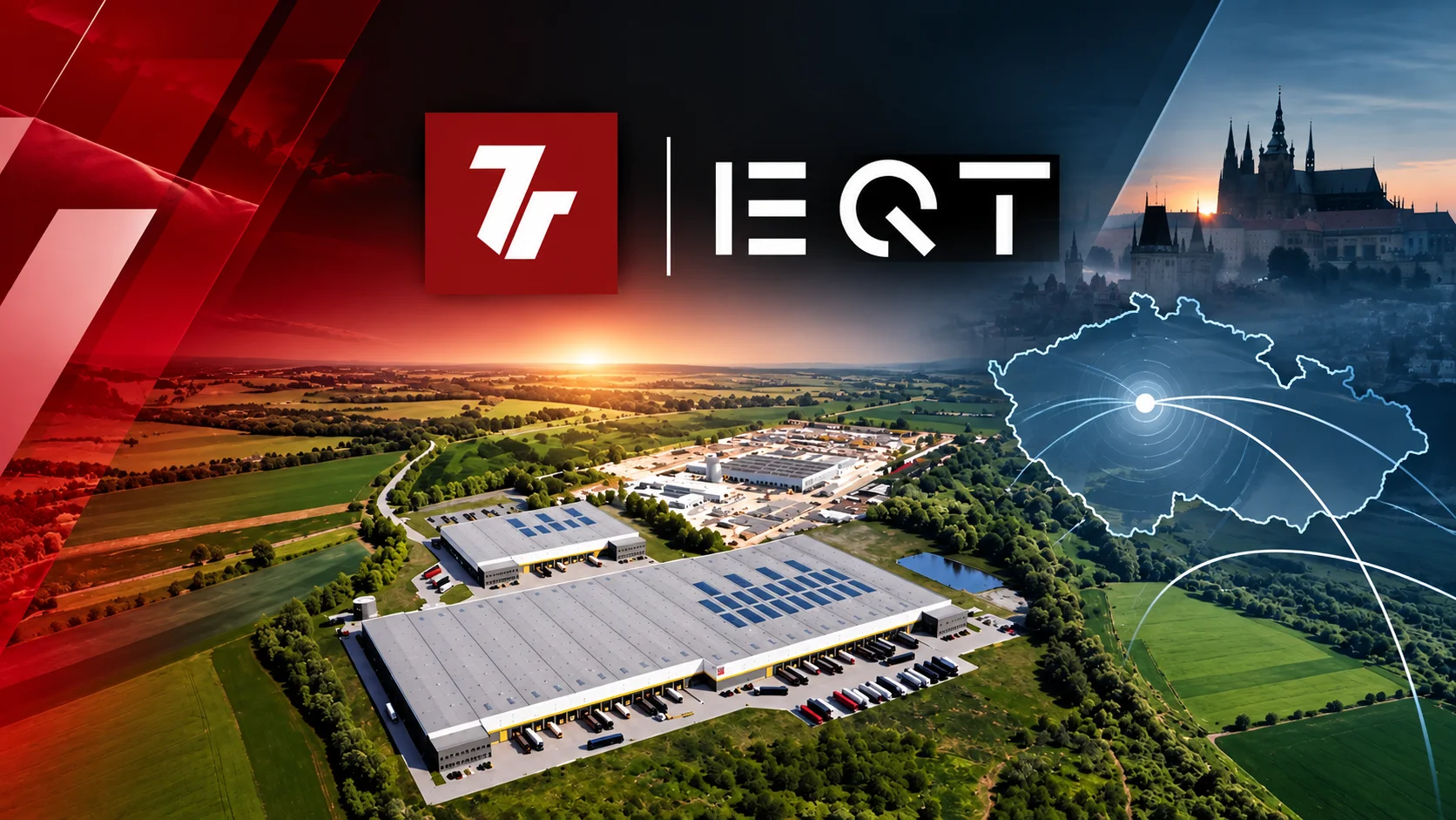 Suggested alt text, to be confirmed against the actual featured image: EQT Park Prague North logistics facility developed by 7R Czech Republic and EQT Real Estate near Prague.