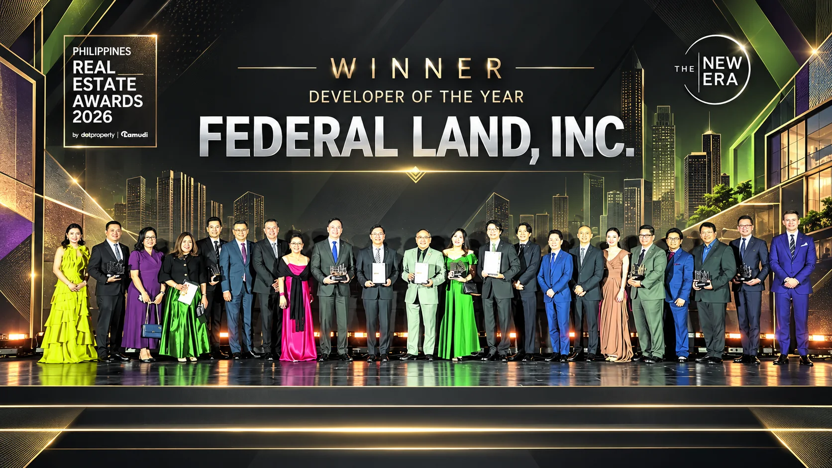Federal Land representatives receive the Developer of the Year award at the 2026 Philippines Real Estate Awards