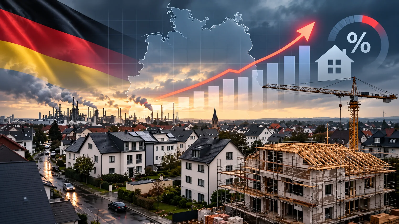 Residential buildings in Germany reflecting the country’s slowing home price growth and changing housing market conditions.